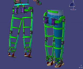 A schematic of the human exoskeleton. Image: Gordon Cheng.